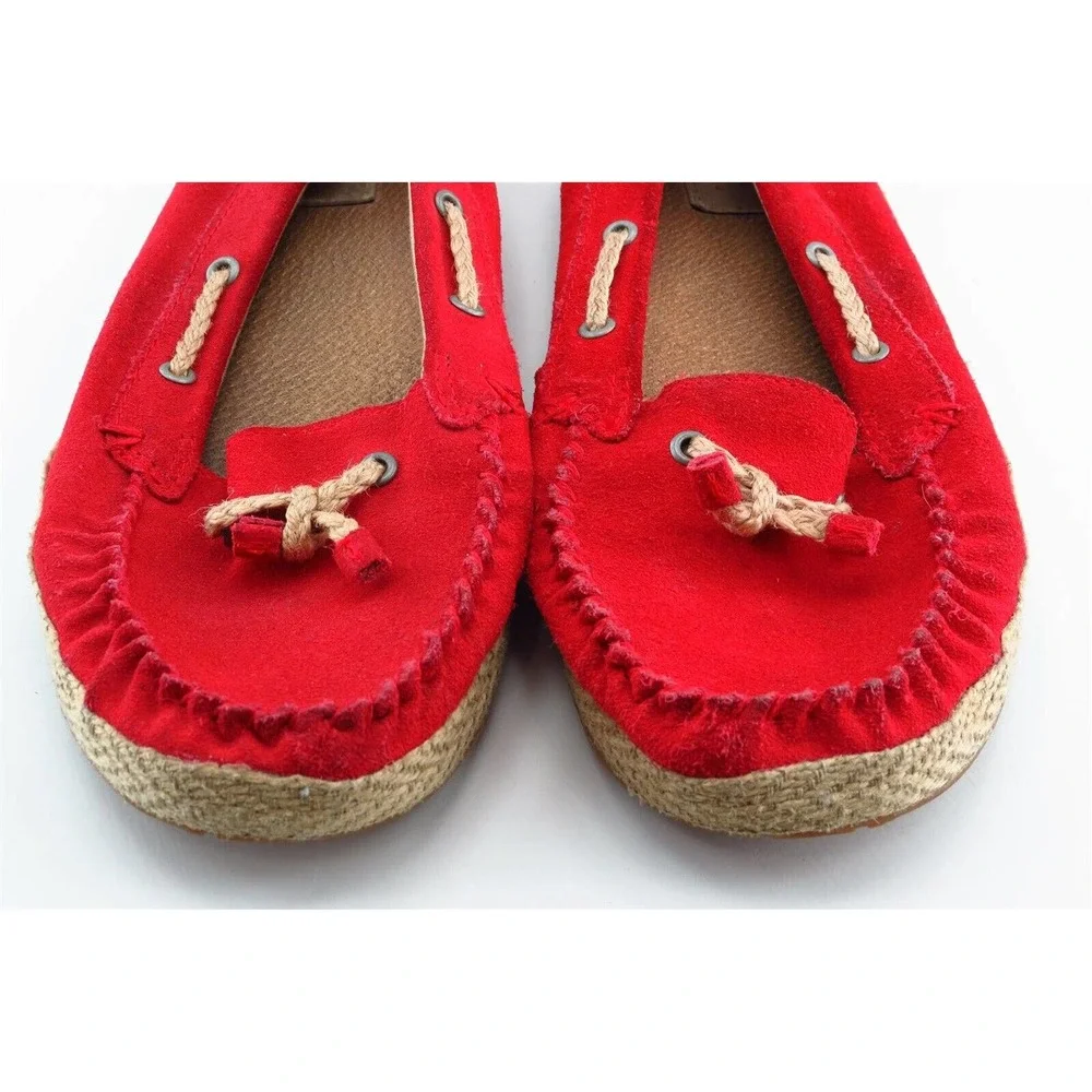 UGG Girls Espadrilles Size 6 Red Fabric Casual Slip-On Flats Lightweight Comfort